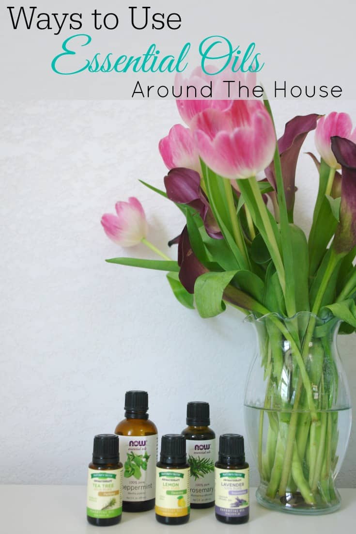 Essential oil bottles with flowers