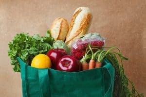 reusable bag of groceries