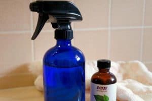 Blue spray bottle of daily shower cleaner