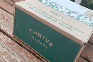 thrive market box on front porch