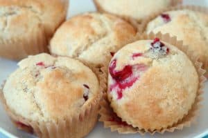cranberry muffins close up