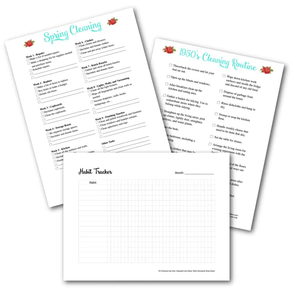 home management printables on white background