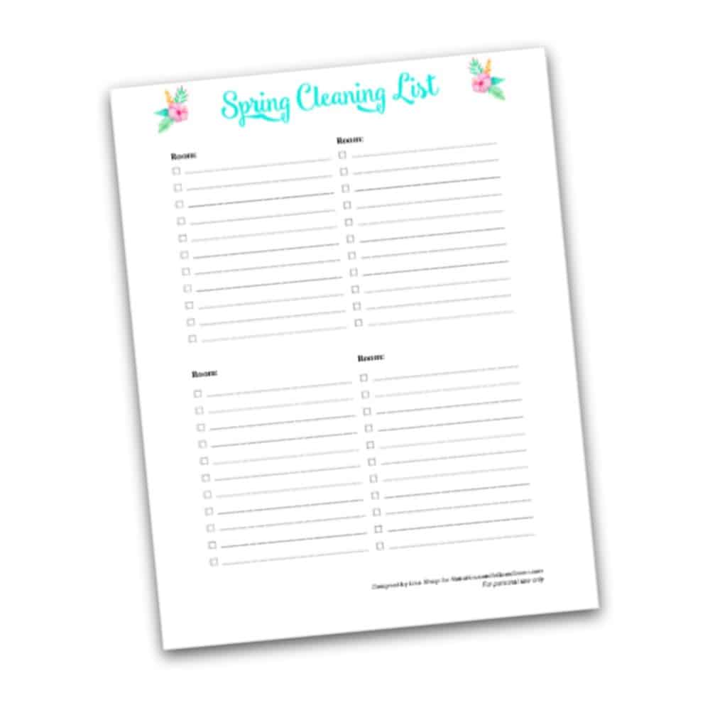 spring cleaning list printable preview