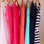 bright colored women's clothing on rack